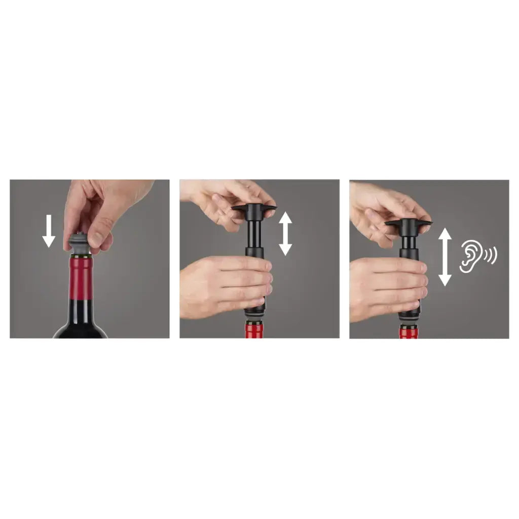 Vacu Vin Wine Saver Black | 2 Stoppers INTERNATIONAL INNOVATION