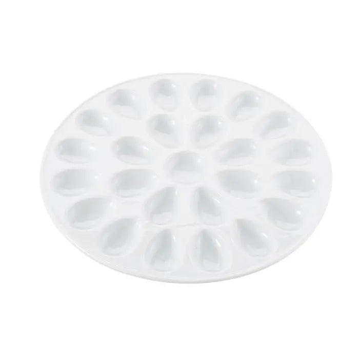 White Porcelain Deviled Egg Dish, 13.25in HIC