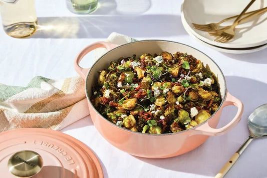 Cherry Maple Glazed Brussels Sprouts with Blue Cheese