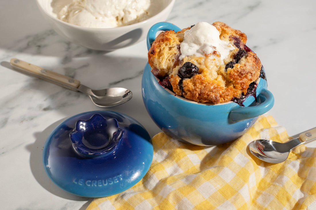 Blueberry-Meyer Lemon Sugar Biscuit Mini Cobblers