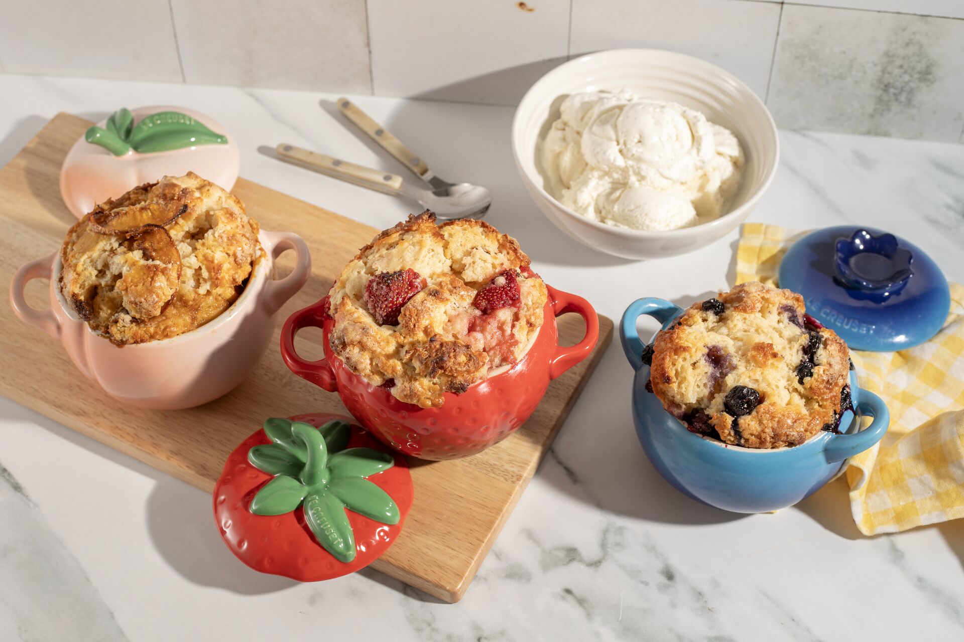 Summer Cobbler Trio with Le Creuset Mini Fruit Cocottes – Browns