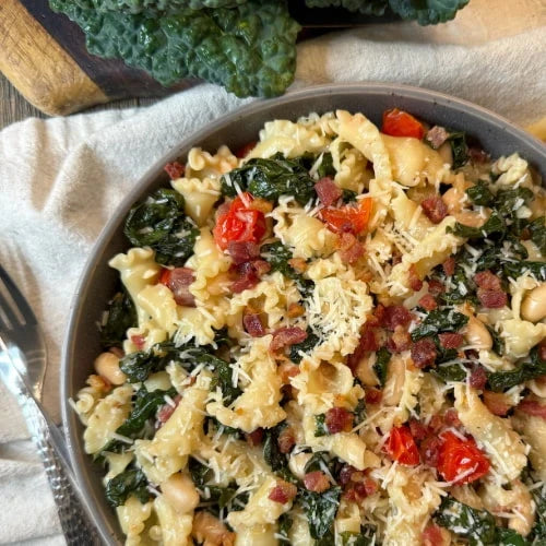 Tuscan Trumpets with Kale and Cannellini Beans