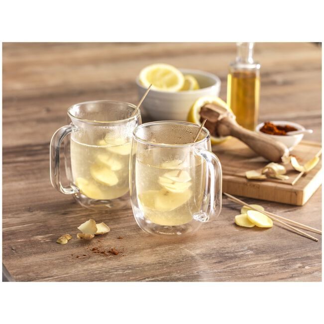 Glass Coffee Mugs, Set of 4, 12oz