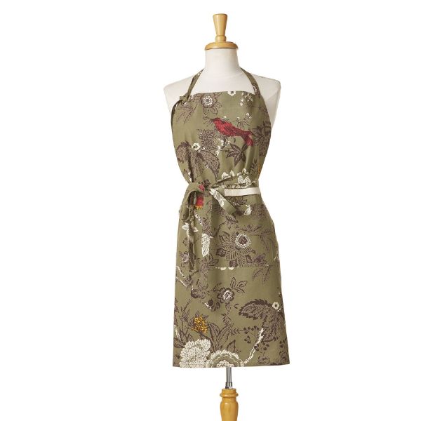 Autumn Green Toile Apron