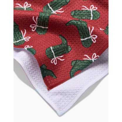 Merry Boots Geometry Tea Towel