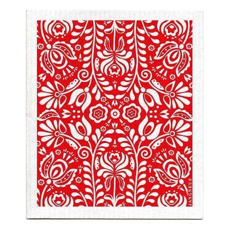 Swedish Dishcloth - Scandi Bloom - Red
