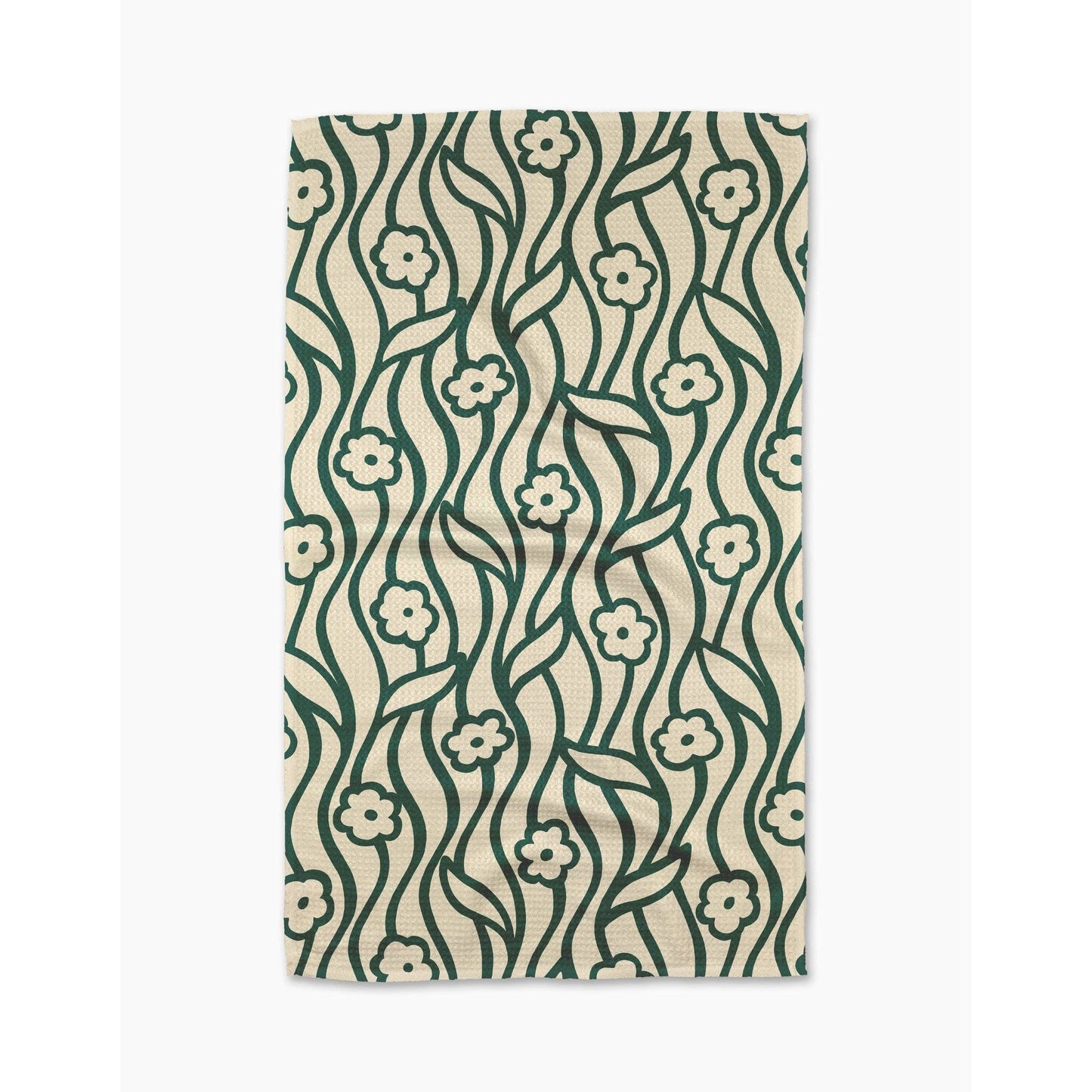Nostalgic Flowers Geometry Tea Towel