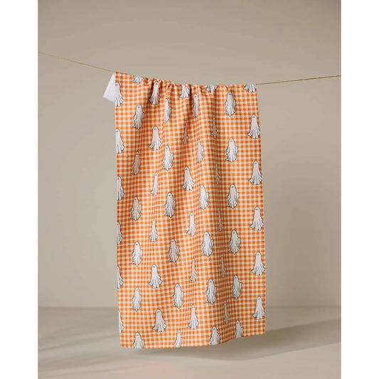 Gingham Ghosts Geometry Tea Towel