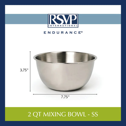 RSVP 2 QT Mixing Bowl Stainless Steel