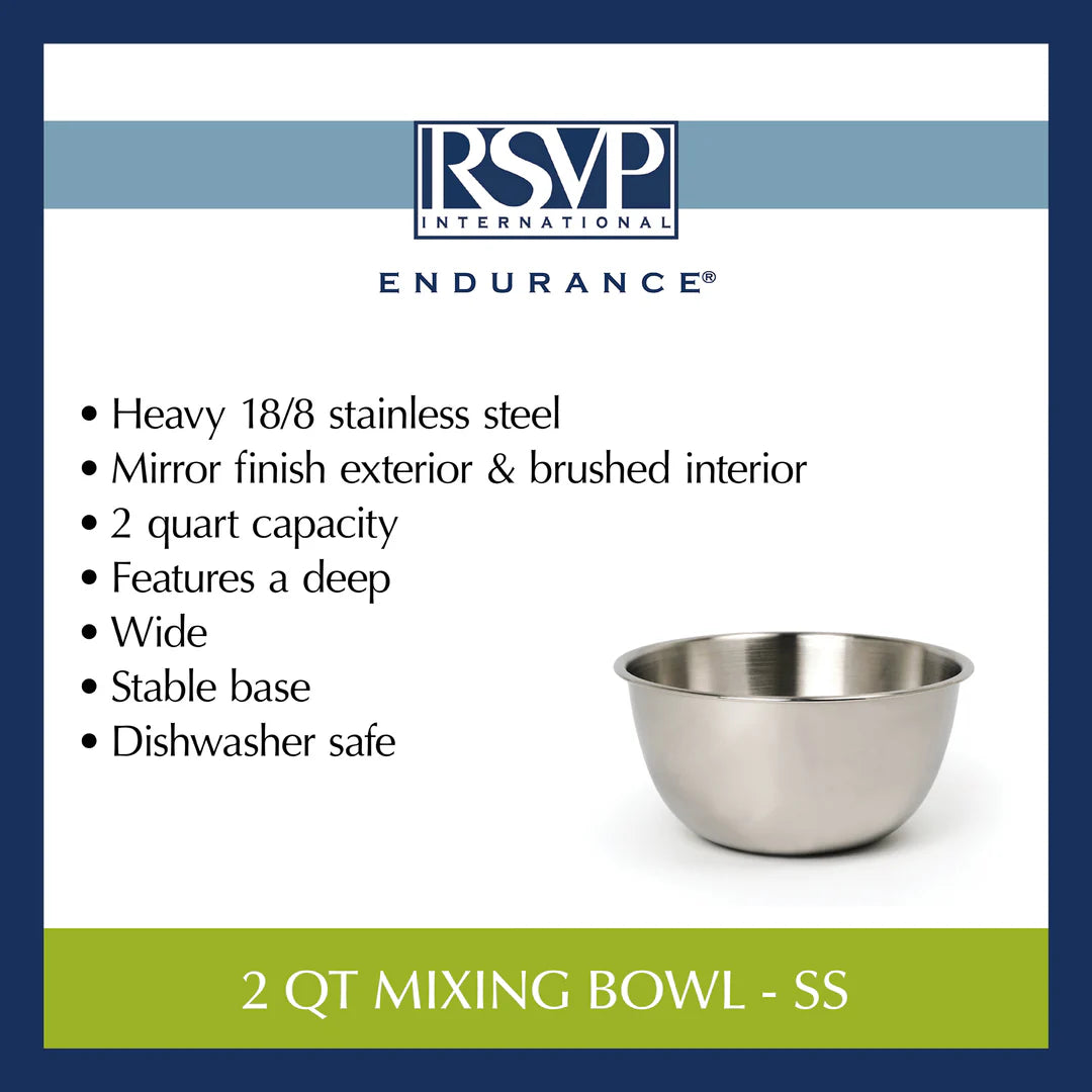 RSVP 2 QT Mixing Bowl Stainless Steel