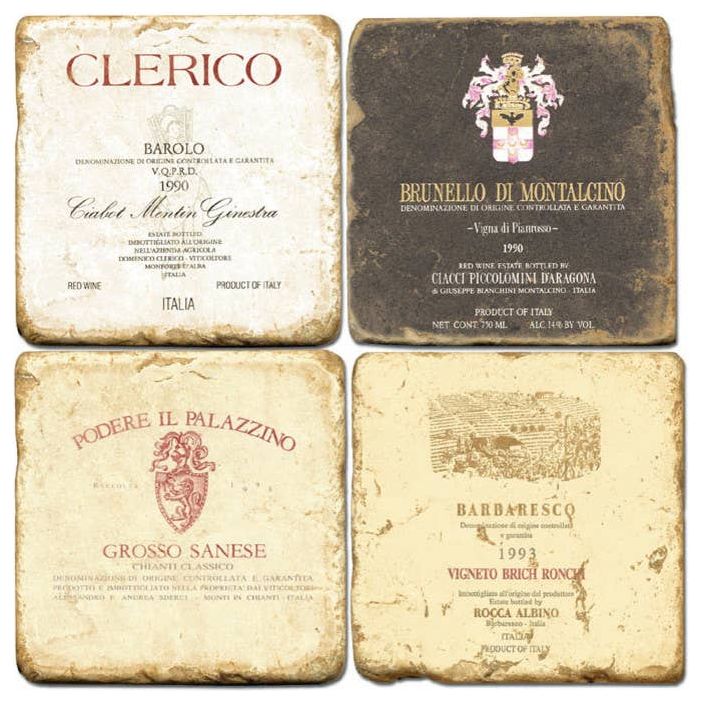 Italian Wine Tumbled Marble Coaster