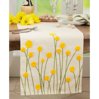Embroidered Flowers Runner