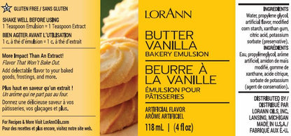 LorAnn Butter Vanilla Bakery Emulsion 4 fl oz.