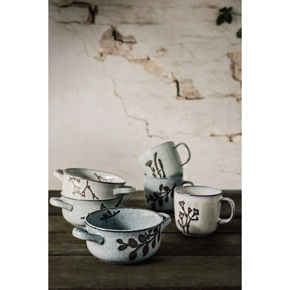 Floral Chalk Relief Soup Bowl