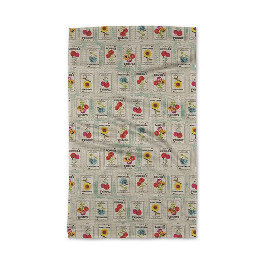Flower Seed Packs Tea Towel