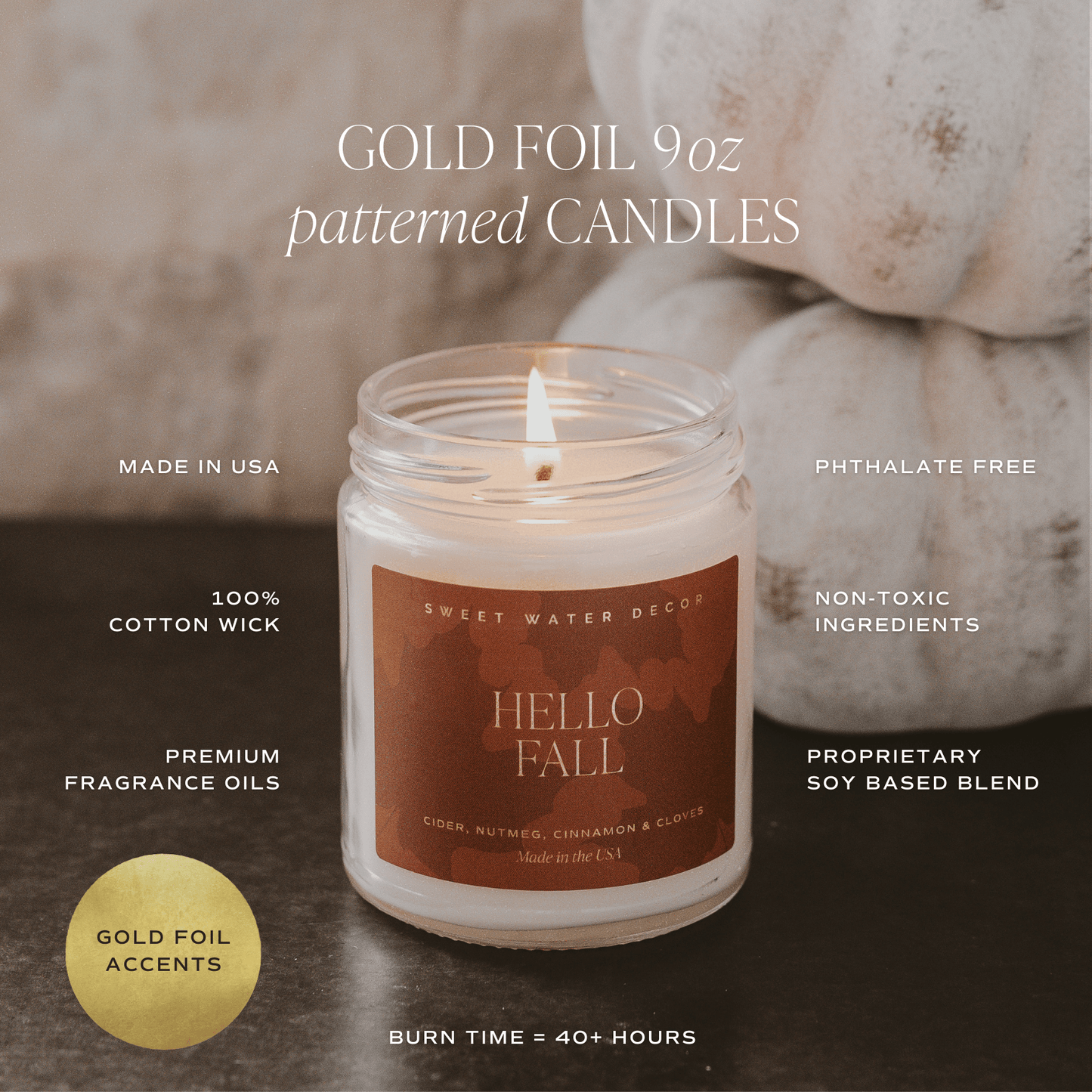 Hello Fall 9 oz Soy Candle