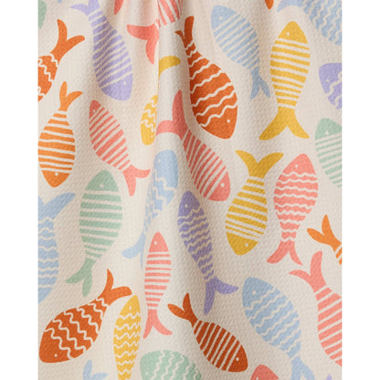 Fish Flip Geometry Tea Towel