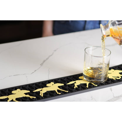 Racing Horses Rubber Bar Mat