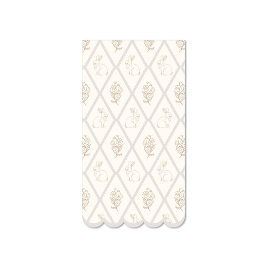 Bunny Grid Scallop Guest Napkin (24ct)