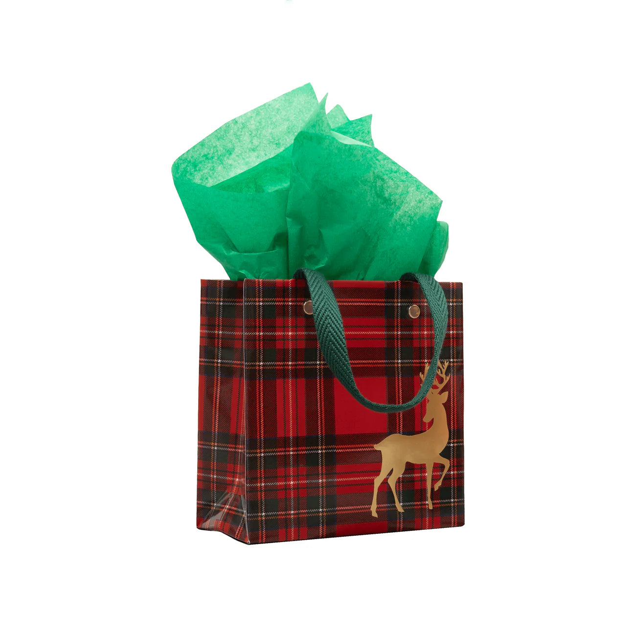 Royal Plaid Reindeer Gift Bag