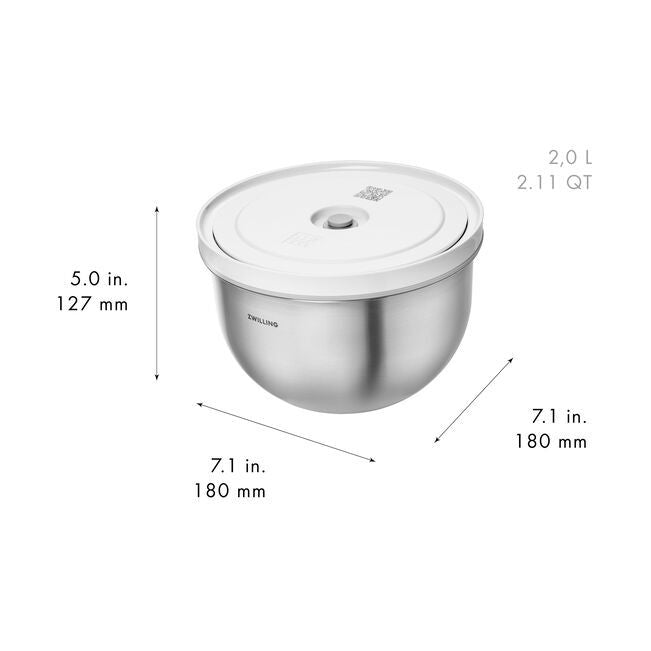 Fresh & Save Vacuum Bowl Set Stainless Steel 6 pc