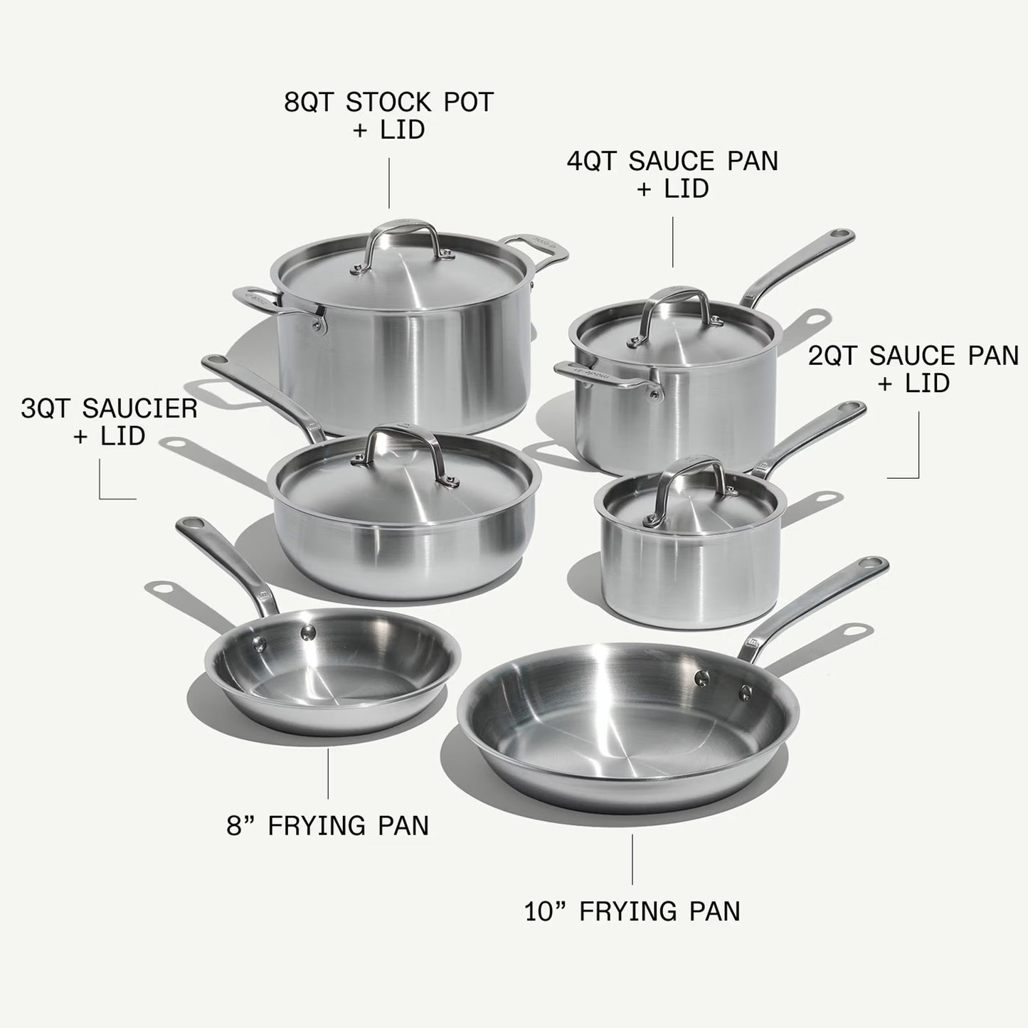 Made In 10-Piece Stainless Clad Cookware Set