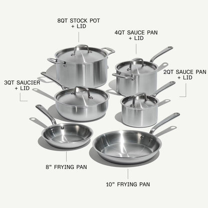Made In 10-Piece Stainless Clad Cookware Set
