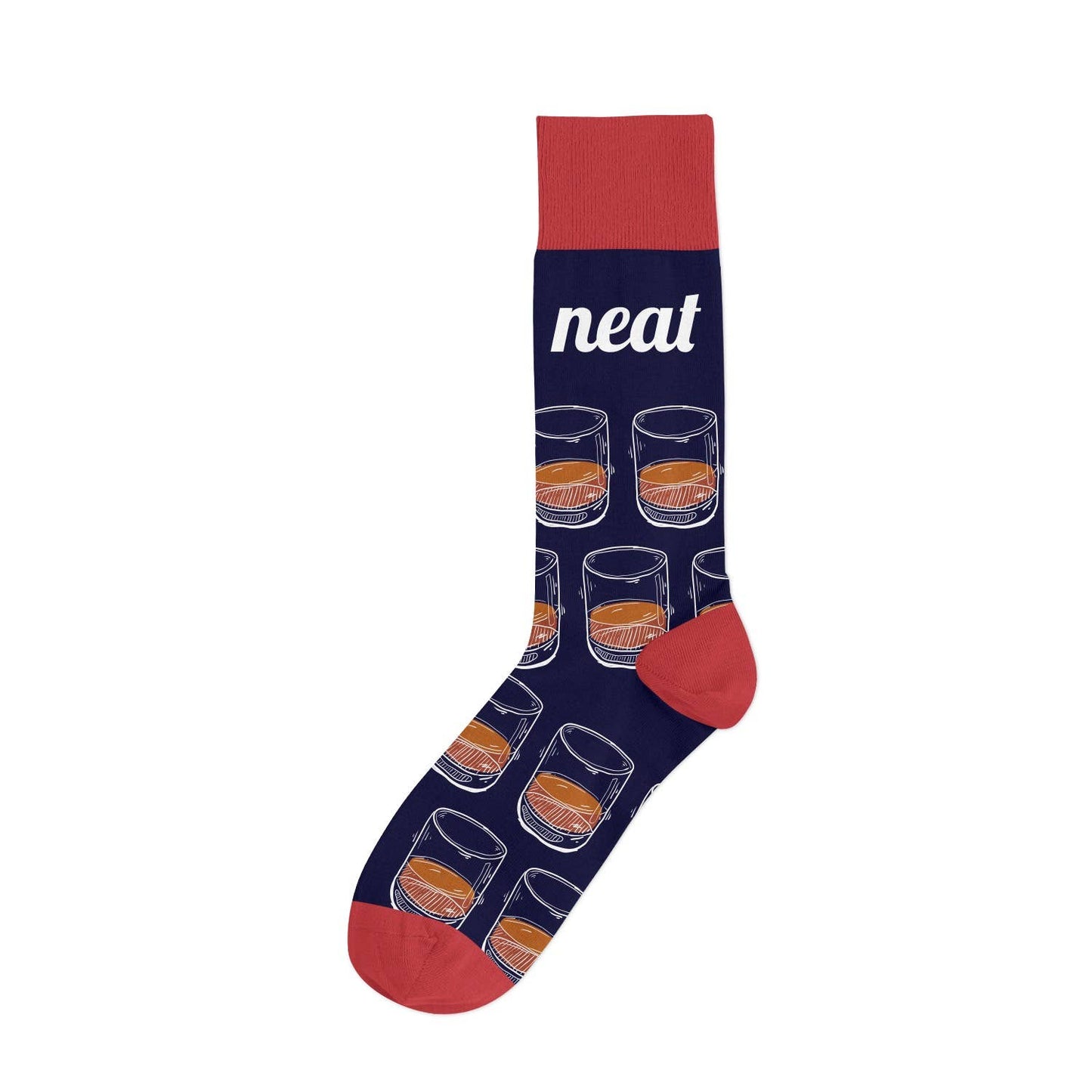 Neat Bourbon Whiskey Rocks Glass Socks