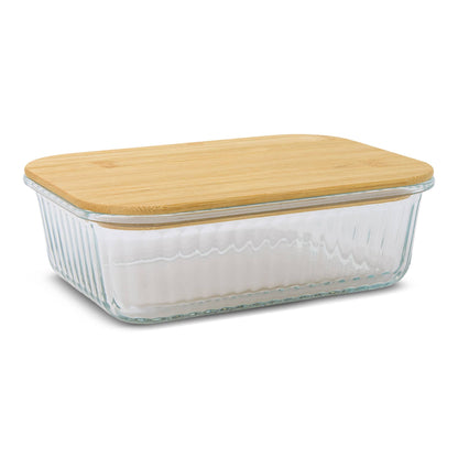 Ribbed Glass Storage Container