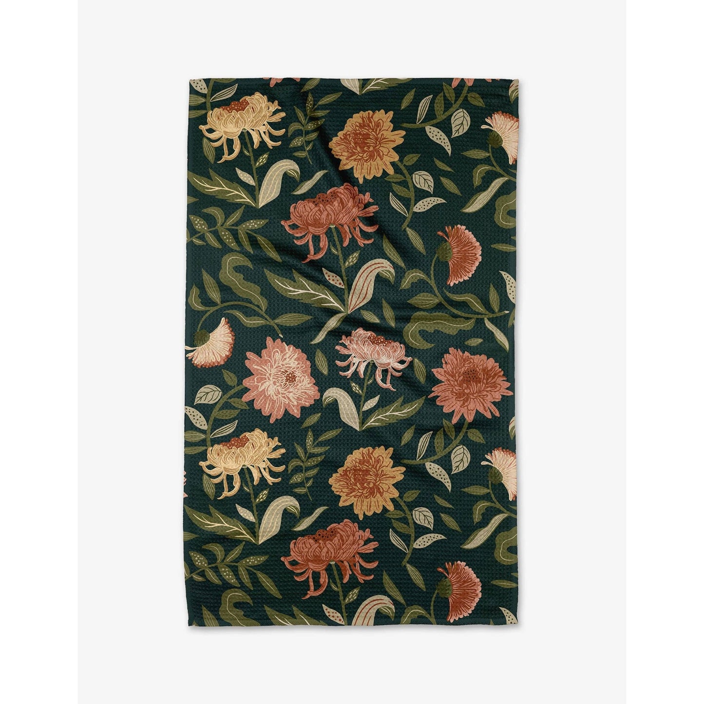 Chrysanthemums In November Geometry Tea Towel