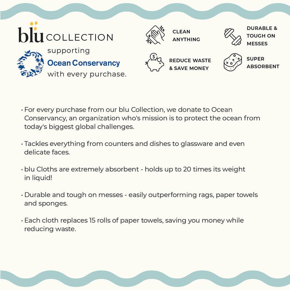 Lobster Waves blu Eco Sponge Cloths (Set of 2)