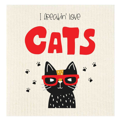 Freakin' Love Cats Swedish Dishcloth