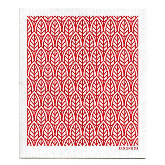 Swedish Dishcloth - Leaves - Red