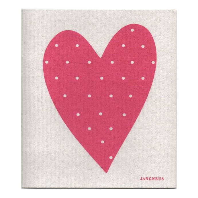 Swedish Dishcloth - Heart - Pink