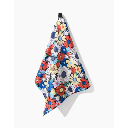 Wildflowers Bouquet Geometry Tea Towel