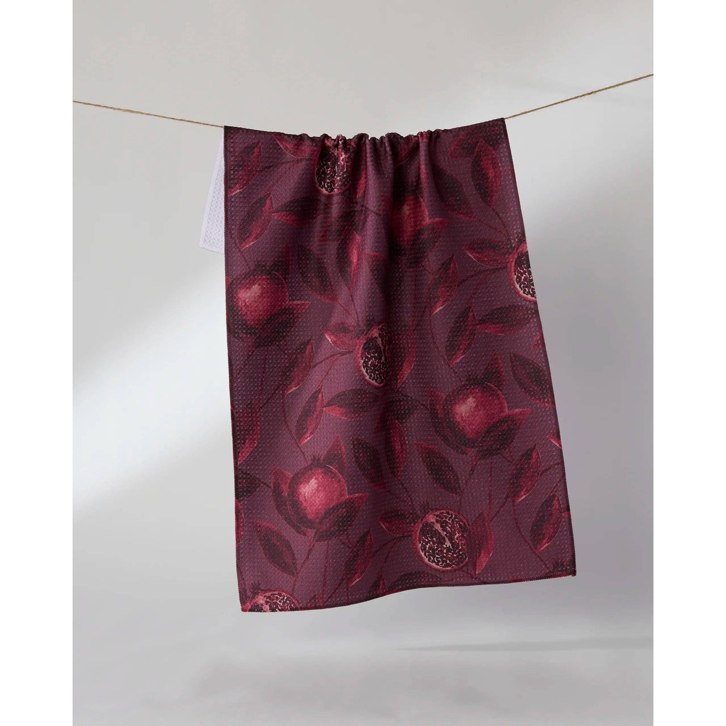 Rich Garnet Geometry Tea Towel