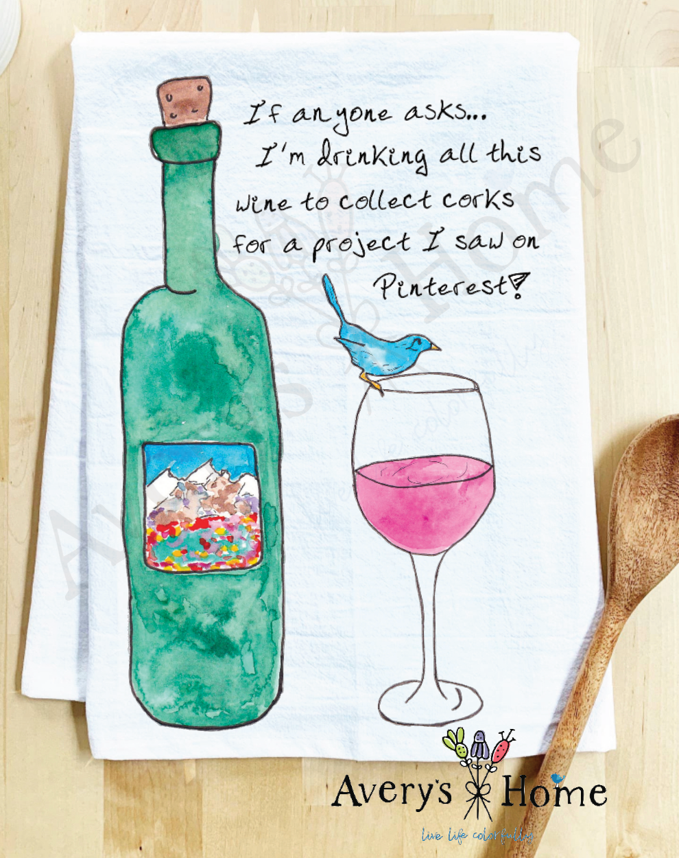 Wine Pinterest Project Funny Kitchen Towel