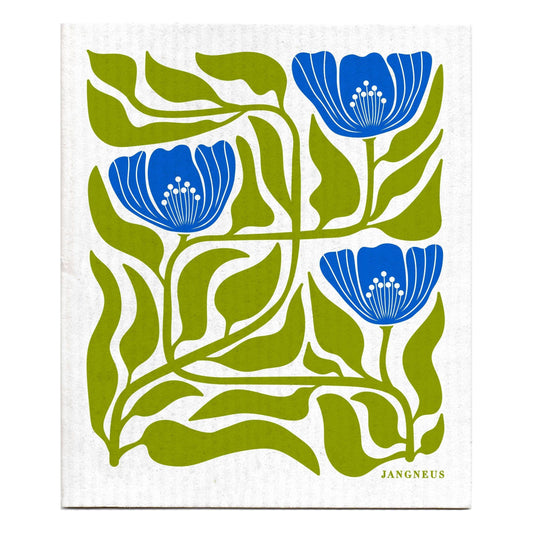 Swedish Dishcloth - Flower - Green/Blue