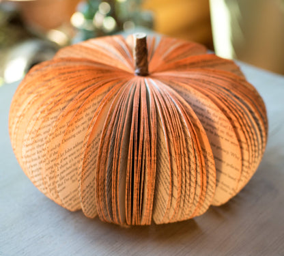 Halloween Decor- Fall Pumpkin- Eco-Friendly Book Decor