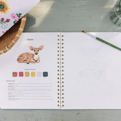 Flora & Fauna Learn-To-Paint Gouache Paint Book