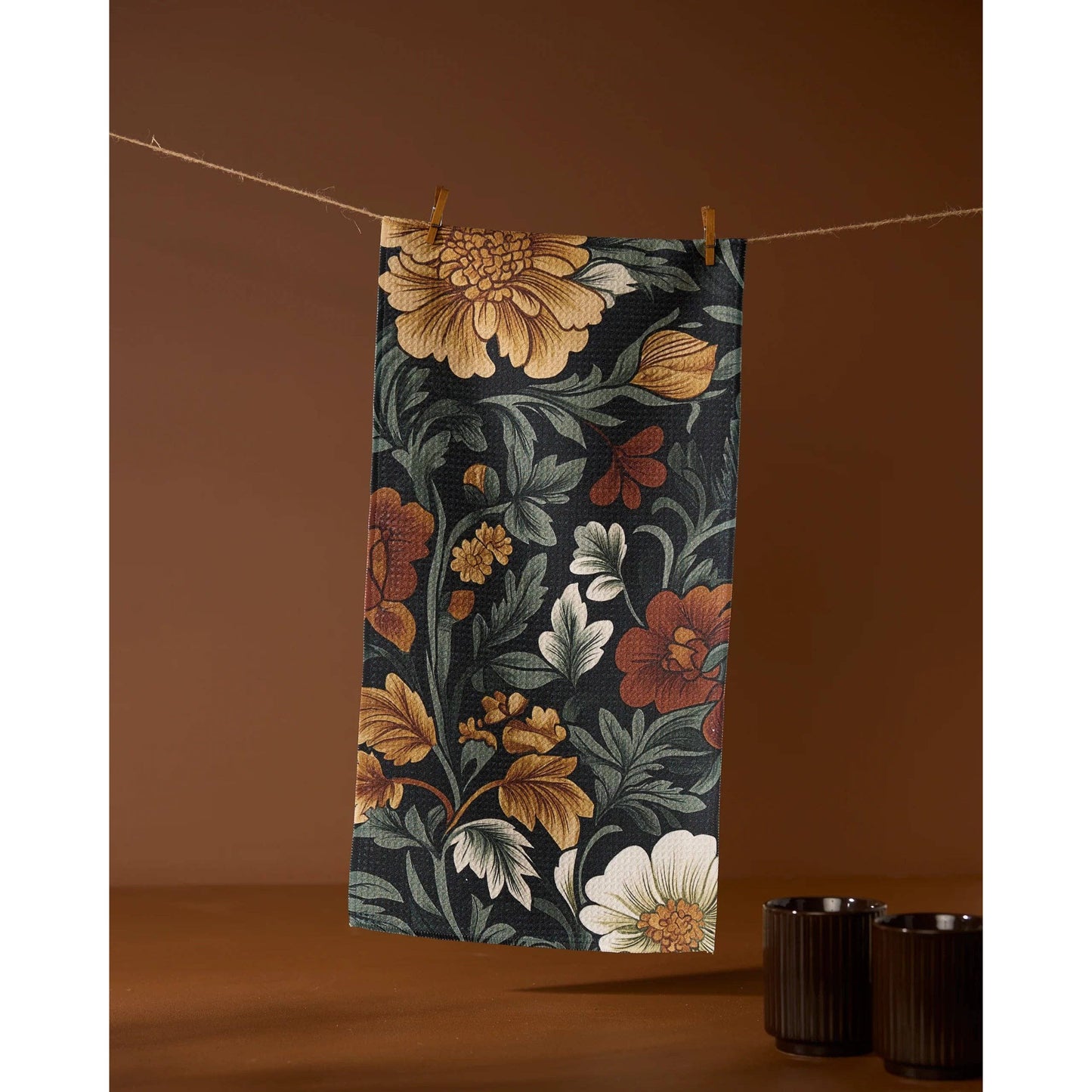 Classic Floral Geometry Bar Towel