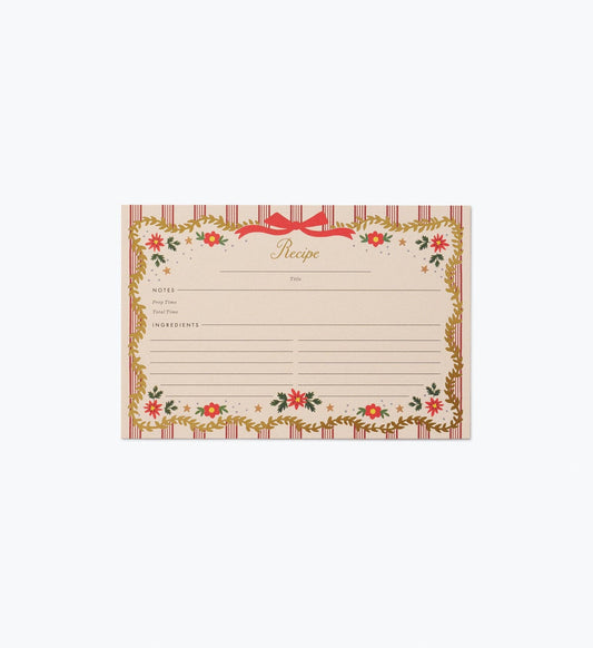 Pack of 12 Holly Jolly Recipe Cards