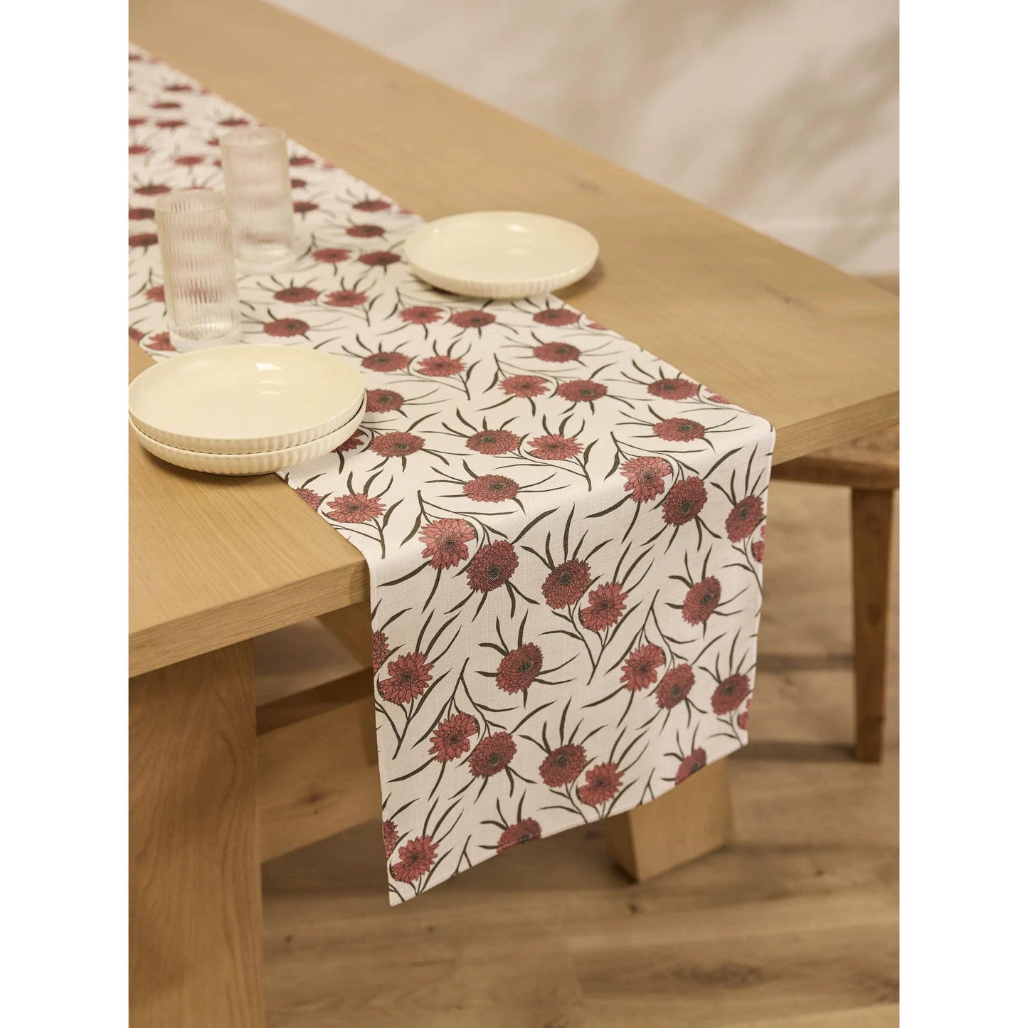 Wild Dahlia Geometry Table Runner