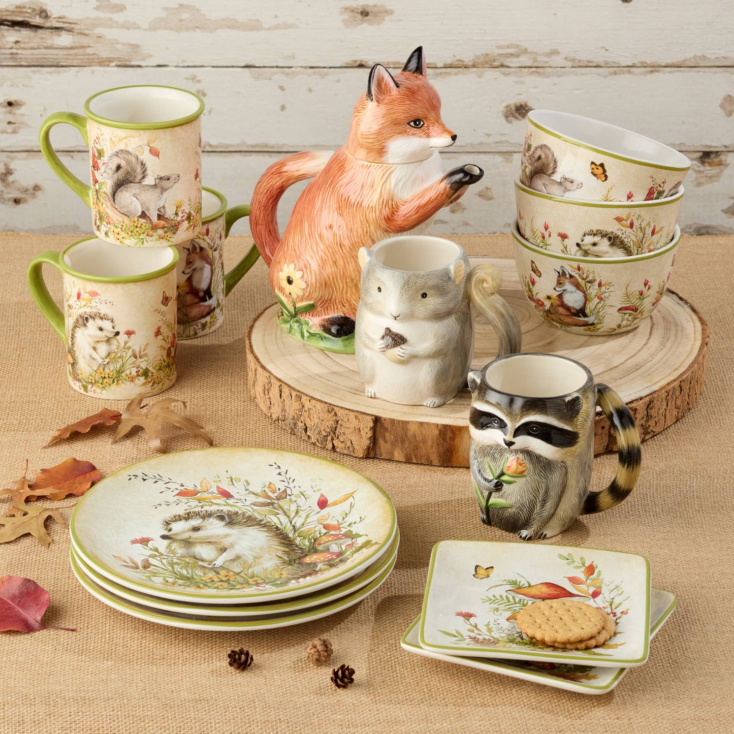Woodland Critters Fall Mugs 16 oz.