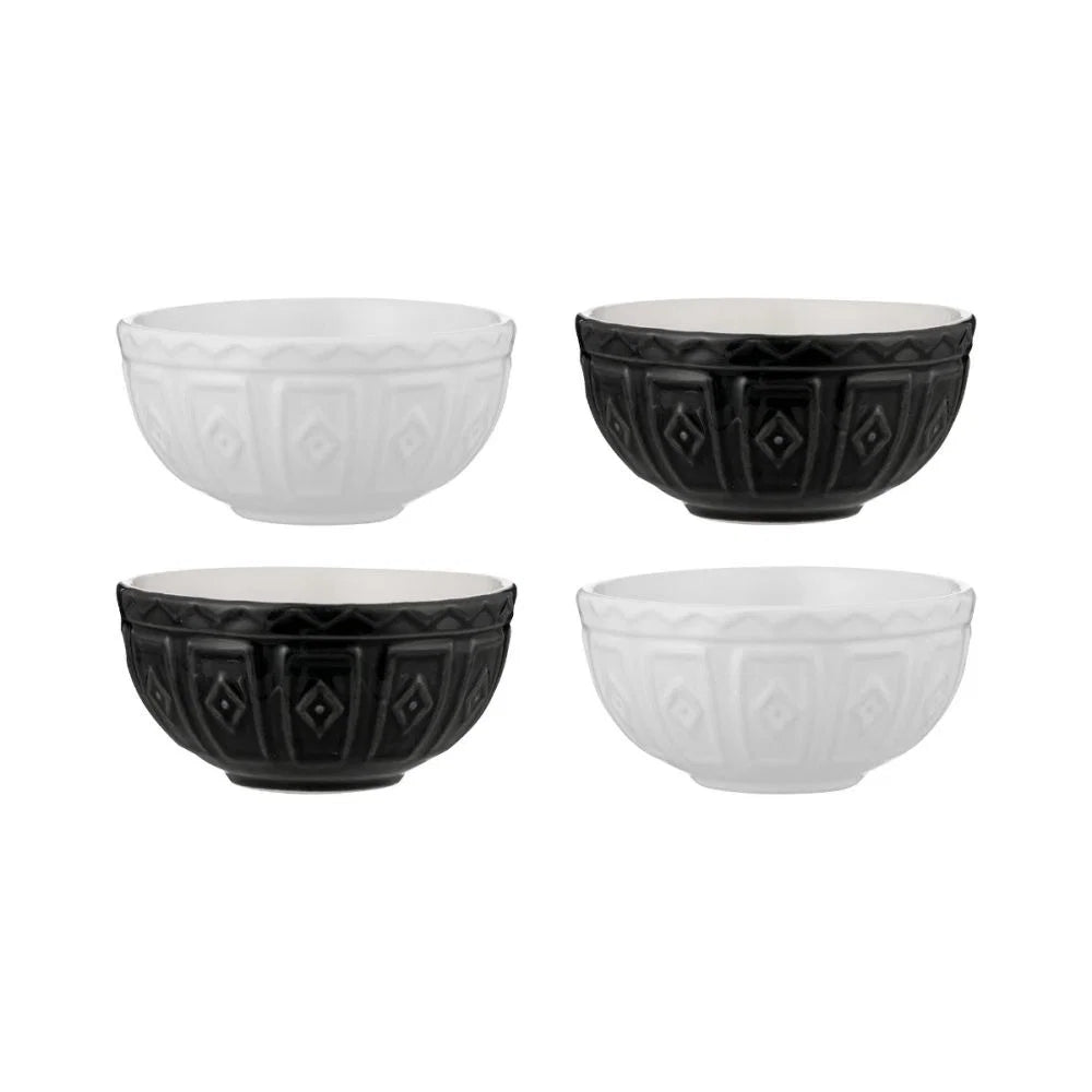 Mason Cash Color Mix Bowls Black and White Set of 4