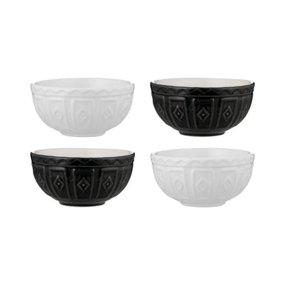 Mason Cash Color Mix Bowls Black and White Set of 4