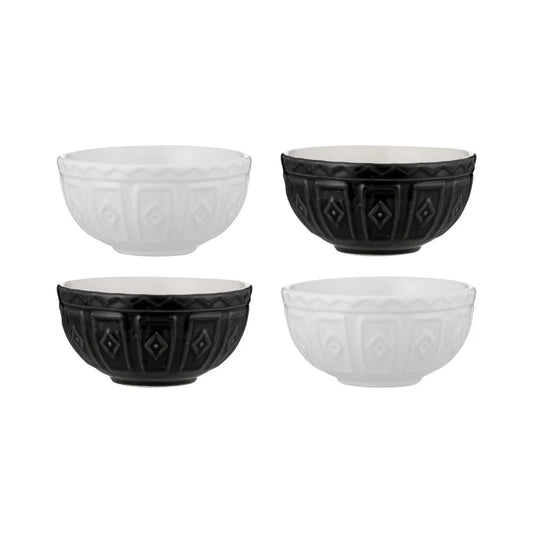Mason Cash Color Mix Bowls Black and White Set of 4