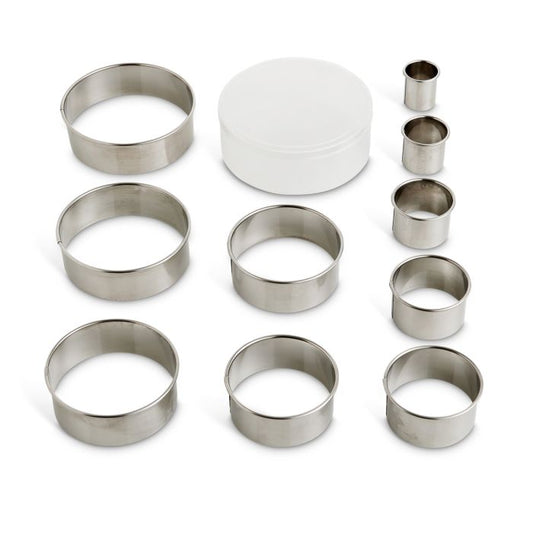 Mrs. Anderson's Baking Round Cutters with Reusable Storage Container, Set of 10