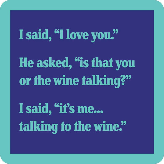 Talking To Wine Coaster| Funny Party Gift | Home Bar Decor