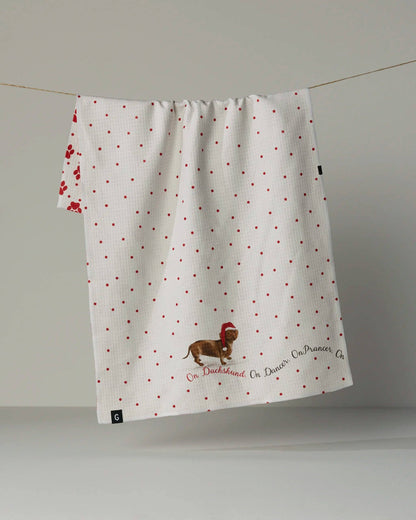 Dachshund Dash Luxe Kitchen Towel - Holiday 2026